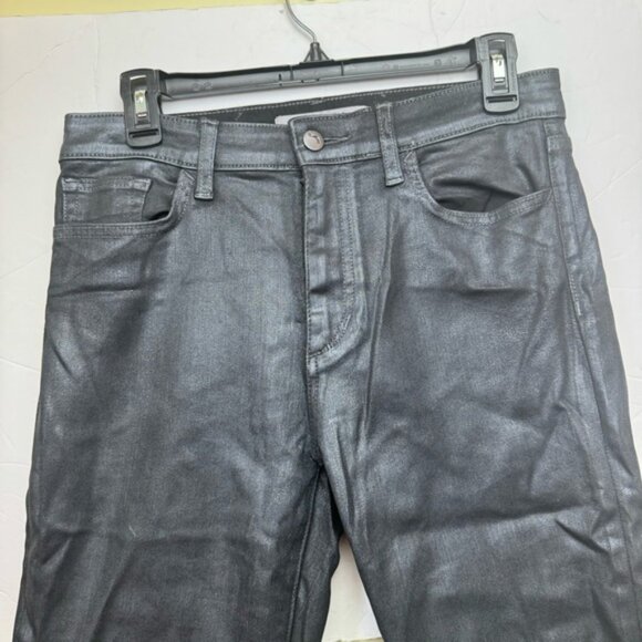 JOE’S Jeans Charlie Coated Silver High Rise Pocket Stretch Zip Denim Leather 29 - Picture 5 of 15